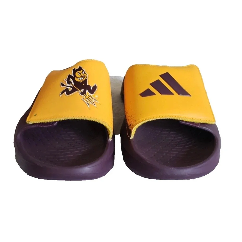 Adidas Slides Mens 9 Maroon Gold Excellence Arizona State Sun Devils NCAA